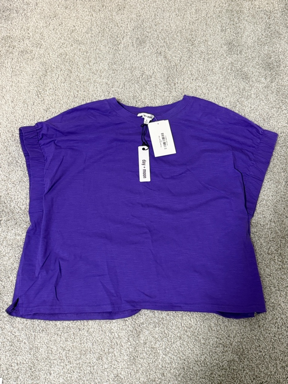 Day + Moon short sleeved dolman Tee - Purple